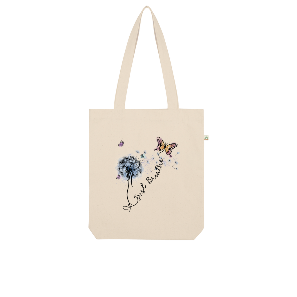 Just Breathe Butterfly Organic Tote Bag