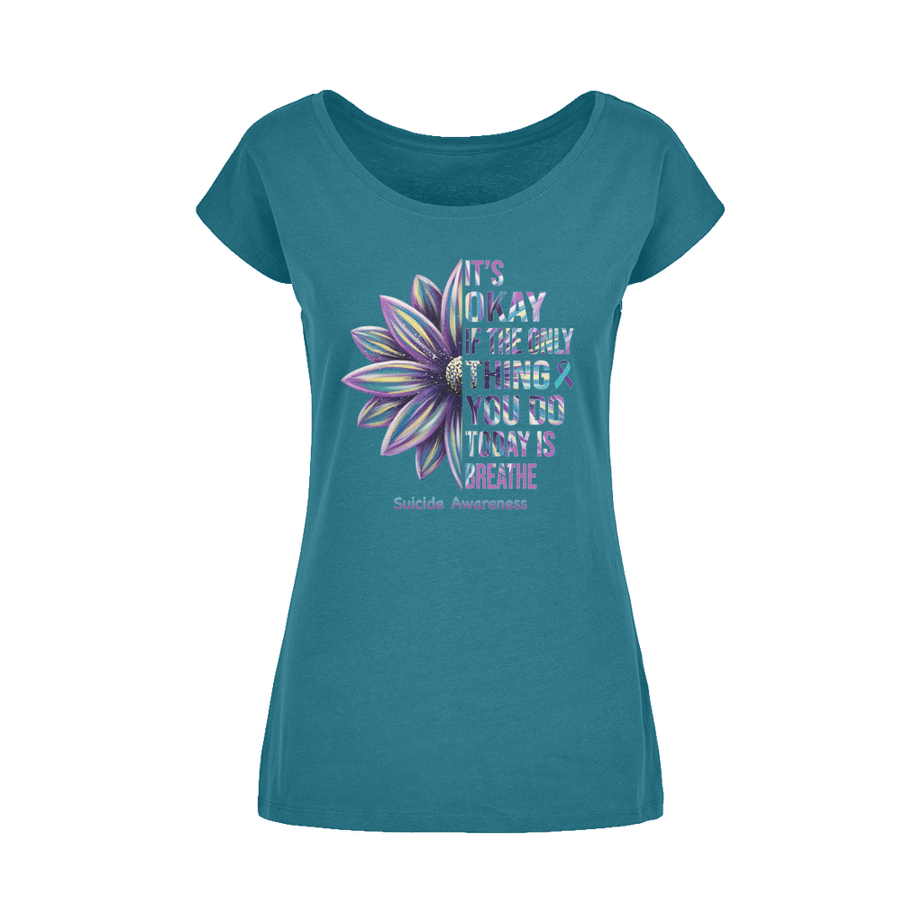 Today Just Breathe Wide Neck Womens T-Shirt XS-5XL