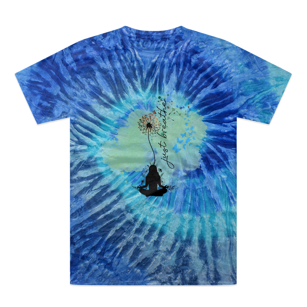 Just Breathe - Green Dandelion Tie-Dye T-Shirt