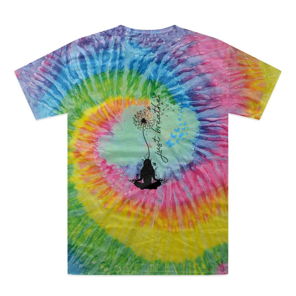 Just Breathe - Green Dandelion Tie-Dye T-Shirt