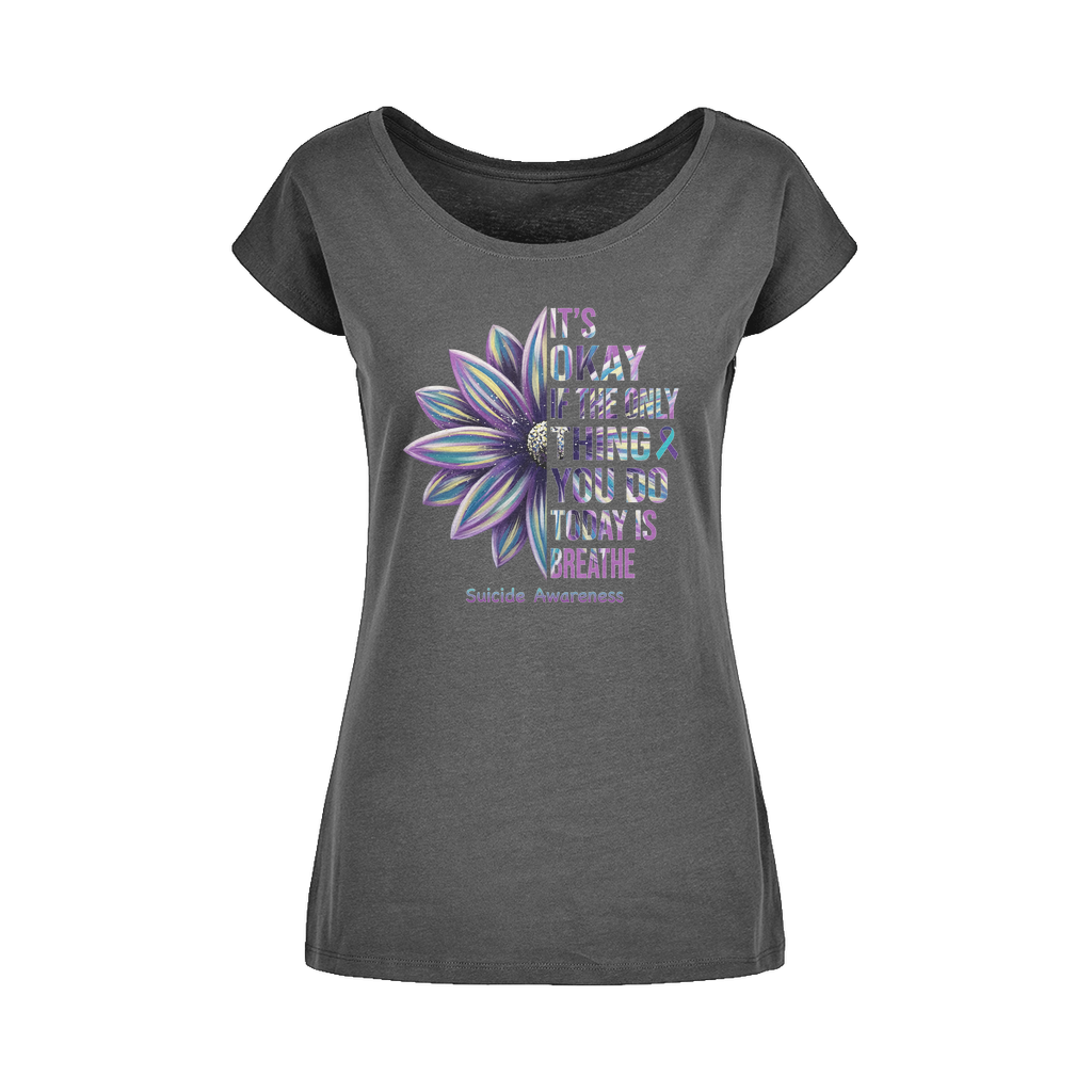 Today Just Breathe Wide Neck Womens T-Shirt XS-5XL