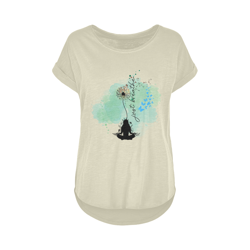 Just Breathe - Green Dandelion Women's Long Slub T-Shirt XS-5XL