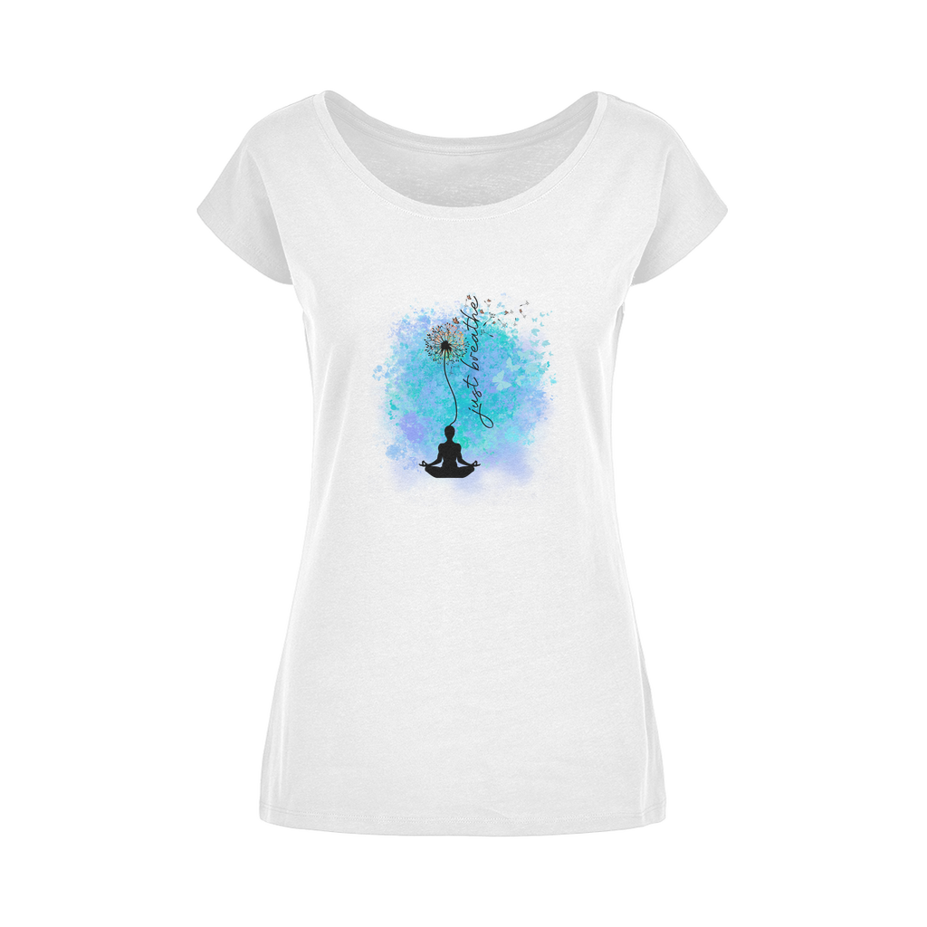 Just Breathe - Dandelion Wide Neck Womens T-Shirt XS-5XL