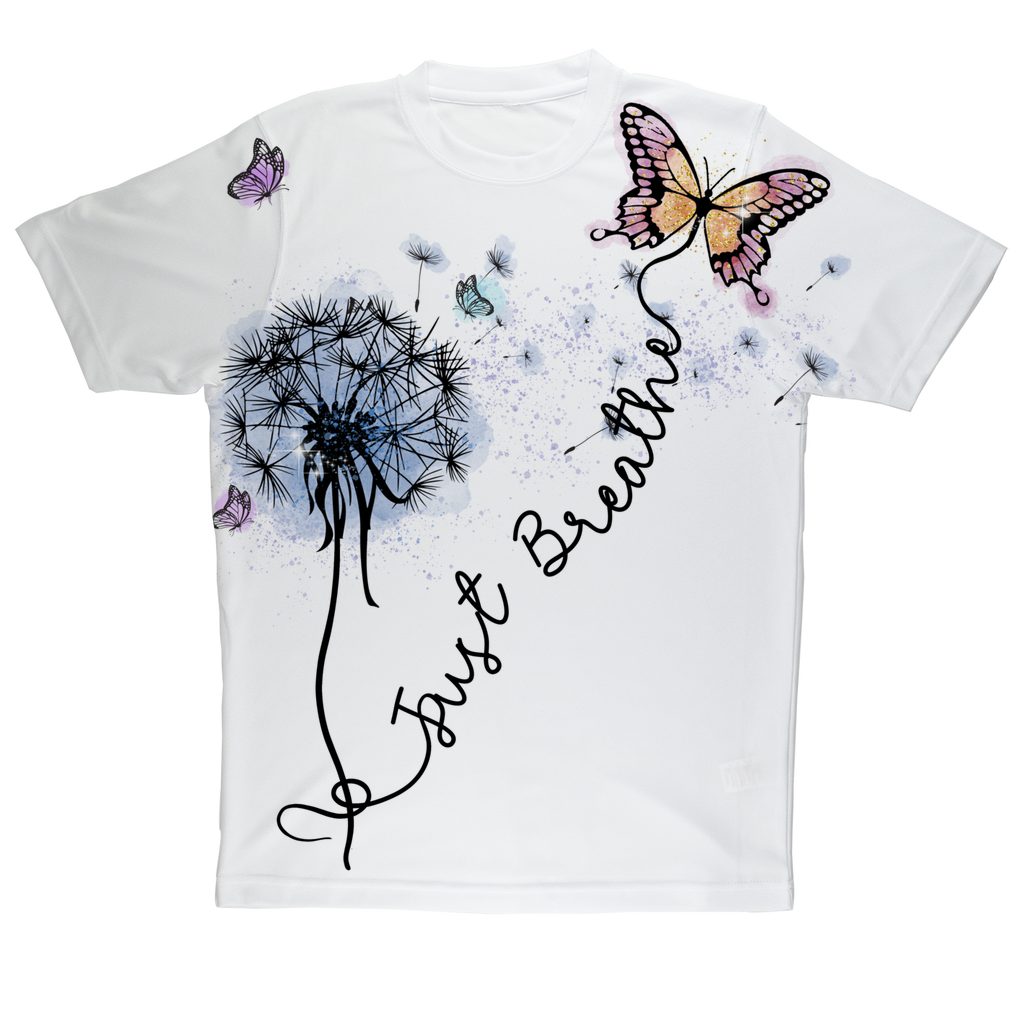 Just Breathe Butterfly Sublimation Performance Adult T-Shirt