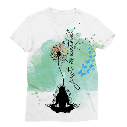 Just Breathe - Green Dandelion Classic Sublimation Women's T-Shirt