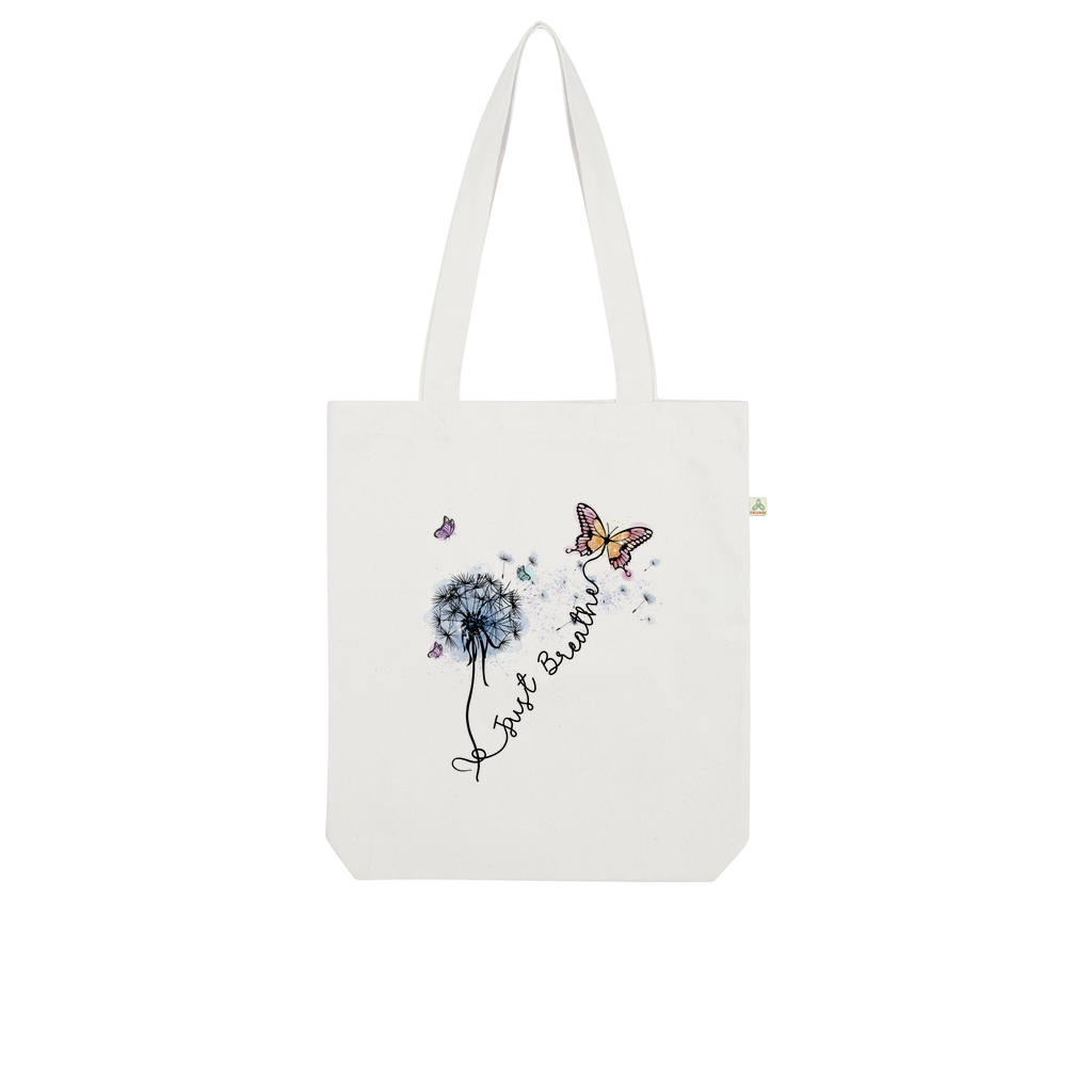 Just Breathe Butterfly Organic Tote Bag