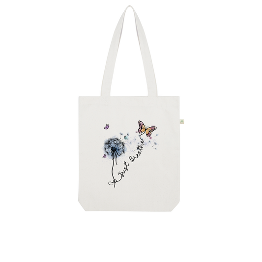 Just Breathe Butterfly Organic Tote Bag