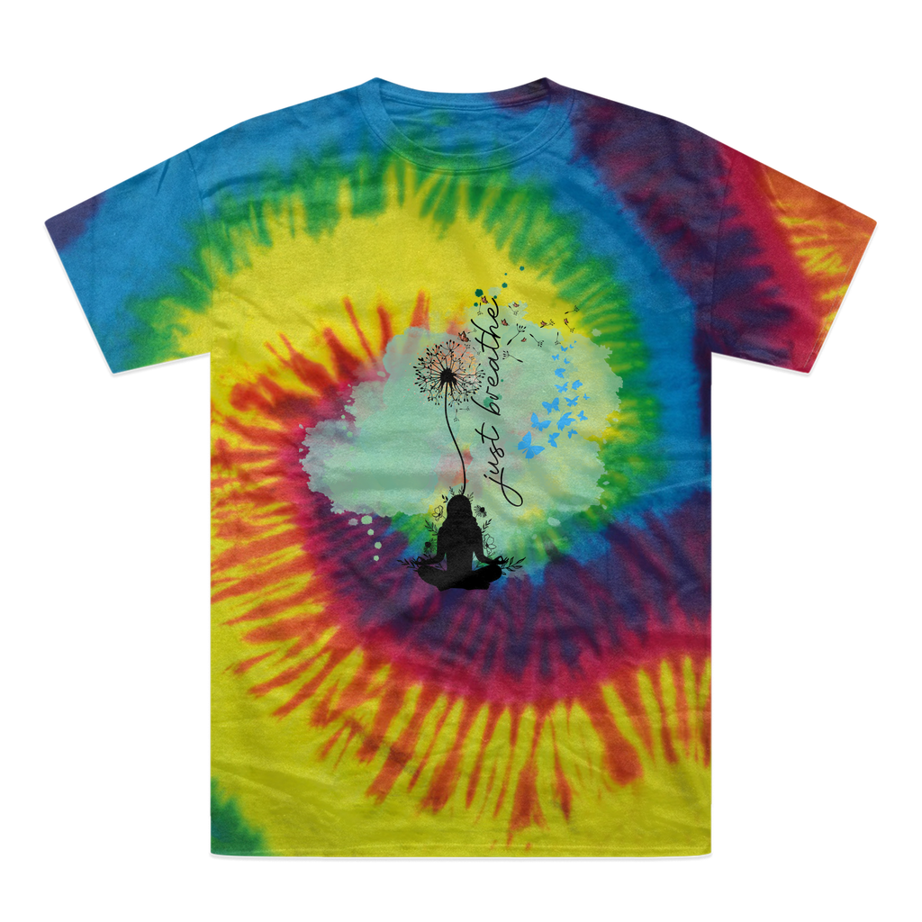 Just Breathe - Green Dandelion Tie-Dye T-Shirt