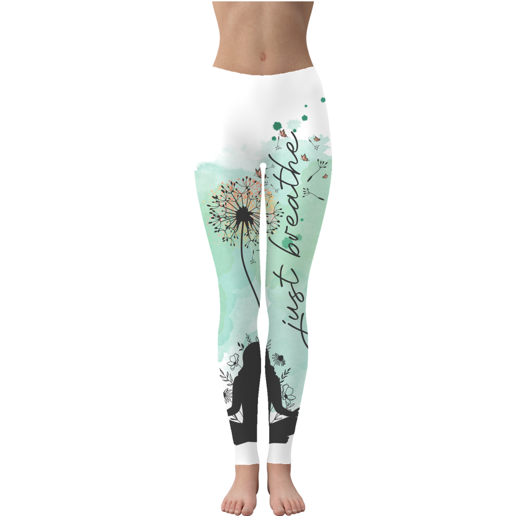 Just Breathe - Green Dandelion Leggings