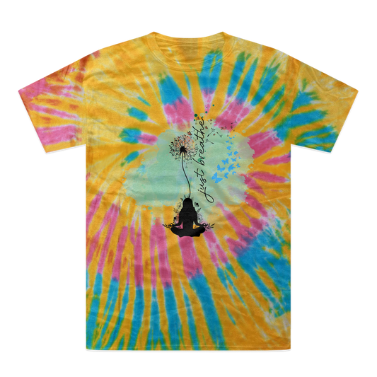 Just Breathe - Green Dandelion Tie-Dye T-Shirt