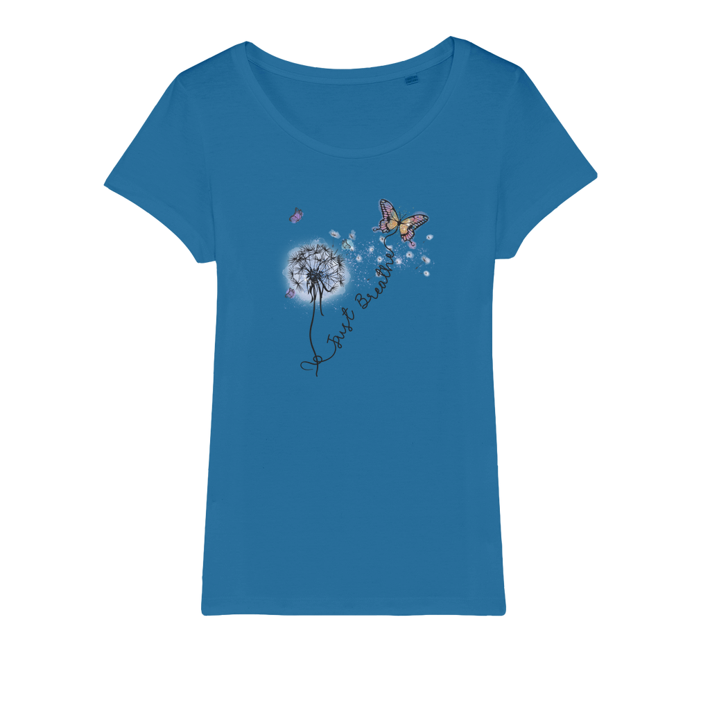 Just Breathe Butterfly Organic Jersey Womens T-Shirt