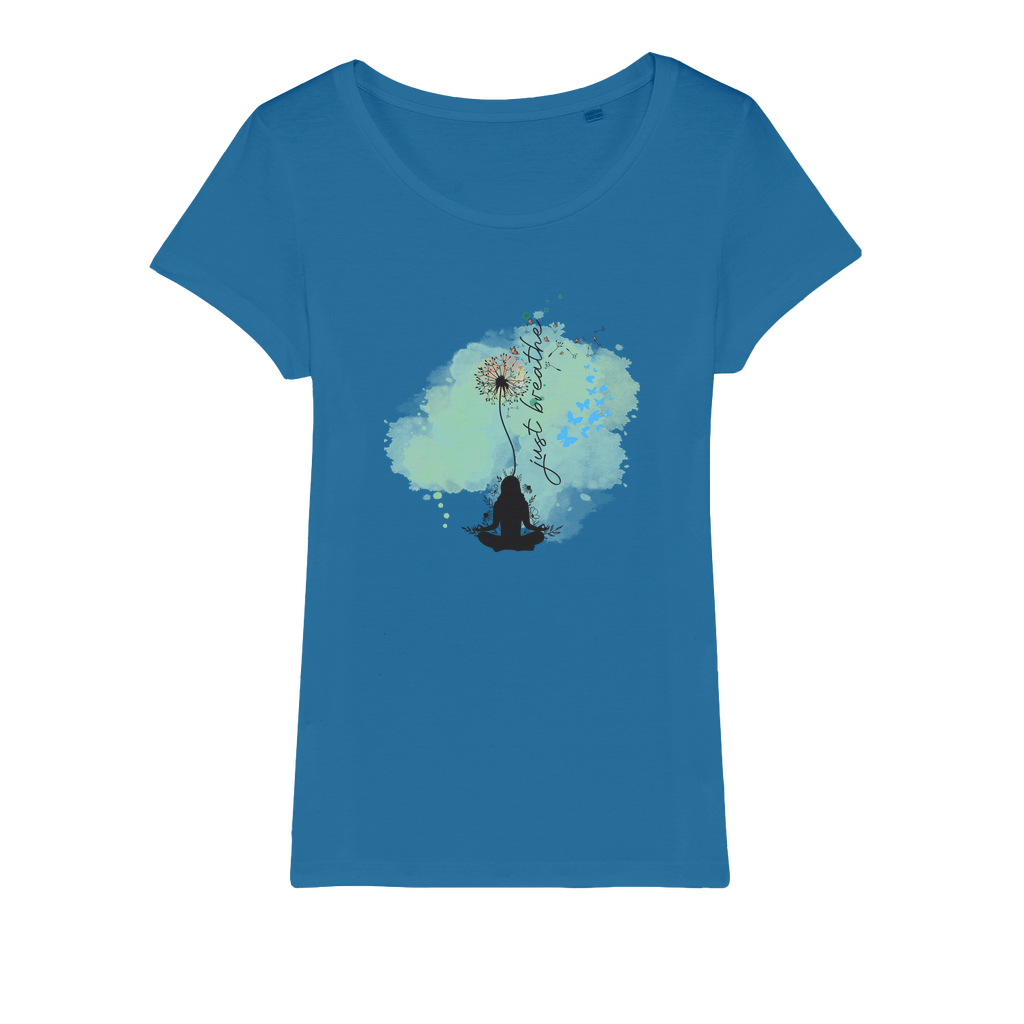 Just Breathe - Green Dandelion Organic Jersey Womens T-Shirt