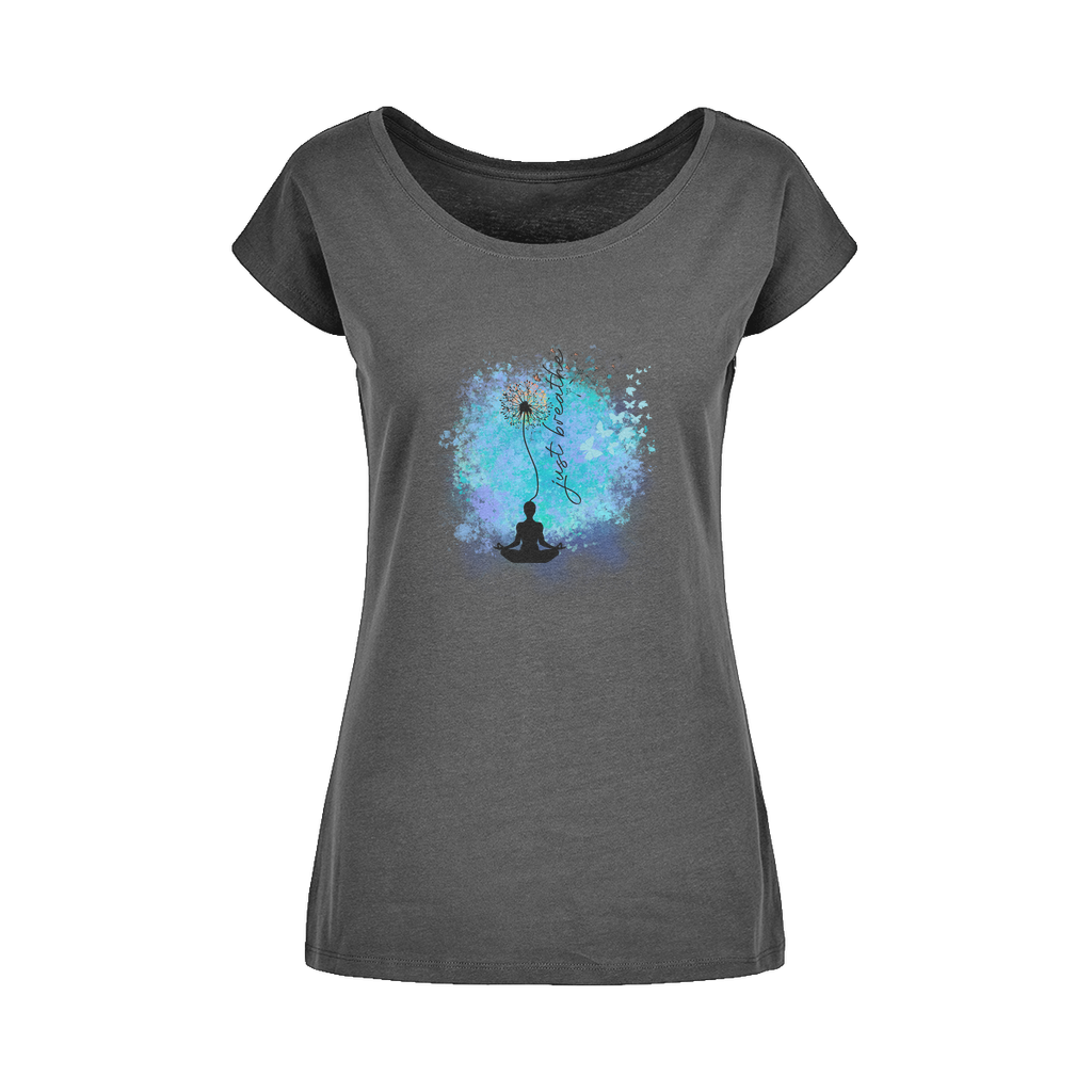 Just Breathe - Dandelion Wide Neck Womens T-Shirt XS-5XL