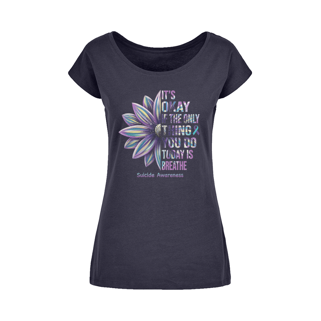 Today Just Breathe Wide Neck Womens T-Shirt XS-5XL