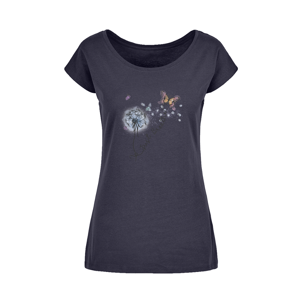 Just Breathe Butterfly Wide Neck Womens T-Shirt XS-5XL