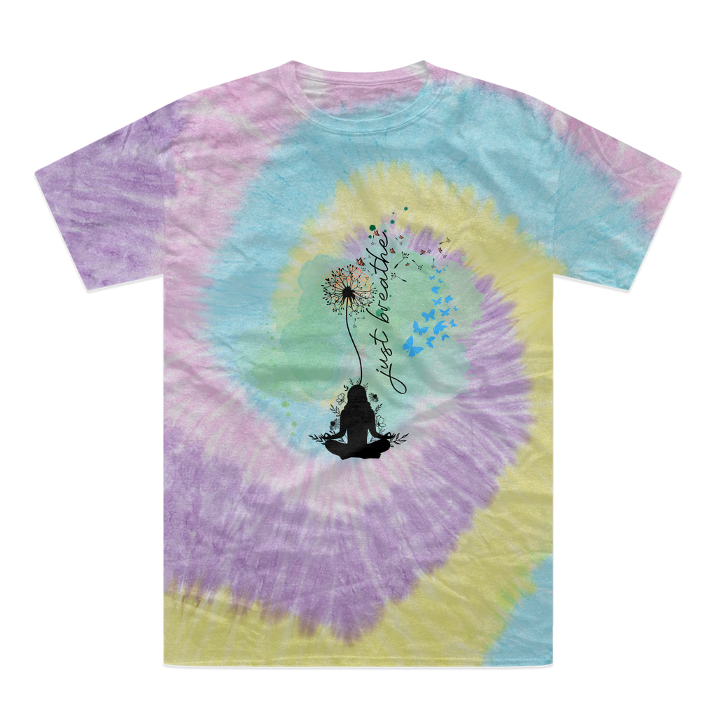 Just Breathe - Green Dandelion Tie-Dye T-Shirt