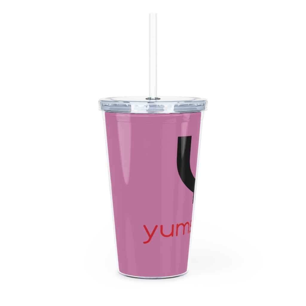 Plastic Tumbler with Straw