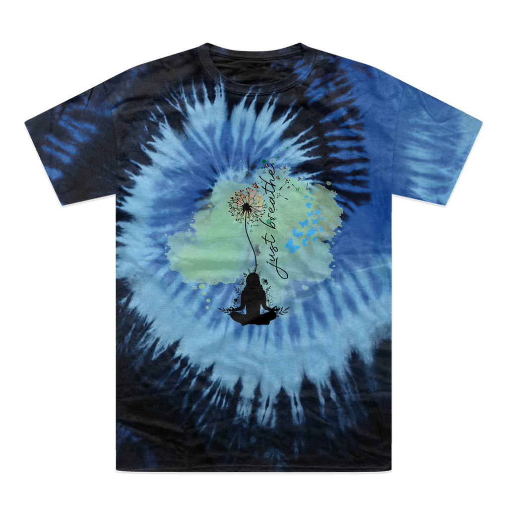 Just Breathe - Green Dandelion Tie-Dye T-Shirt