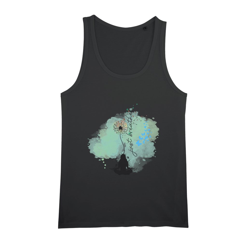 Just Breathe - Green Dandelion Organic Jersey Womens Tank Top