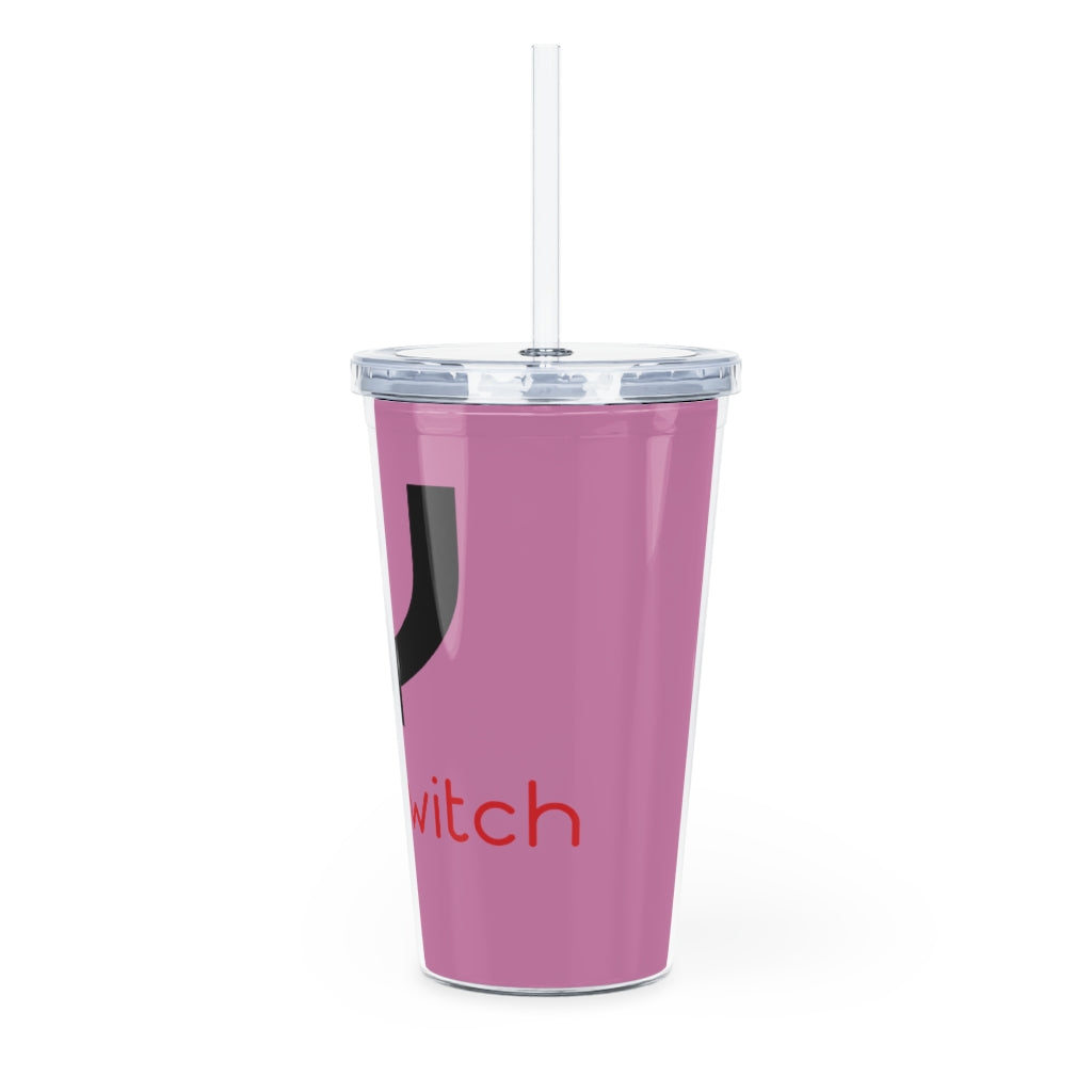 Plastic Tumbler with Straw