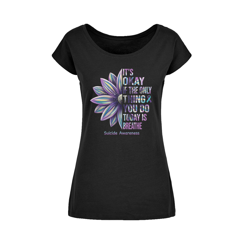 Today Just Breathe Wide Neck Womens T-Shirt XS-5XL