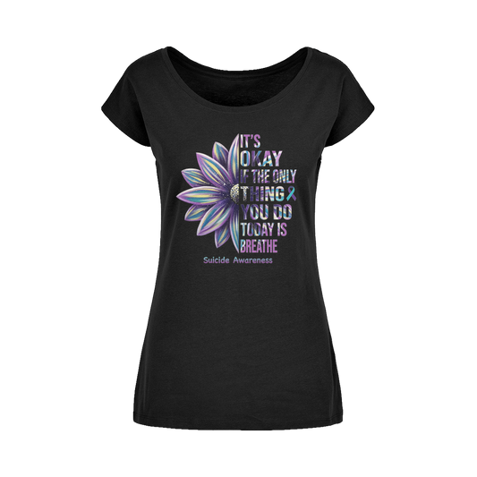 Today Just Breathe Wide Neck Womens T-Shirt XS-5XL