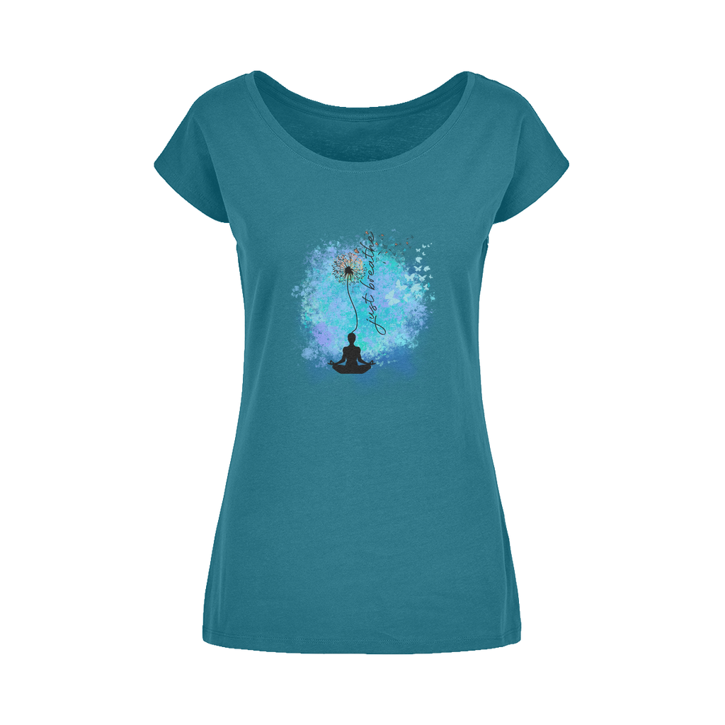 Just Breathe - Dandelion Wide Neck Womens T-Shirt XS-5XL