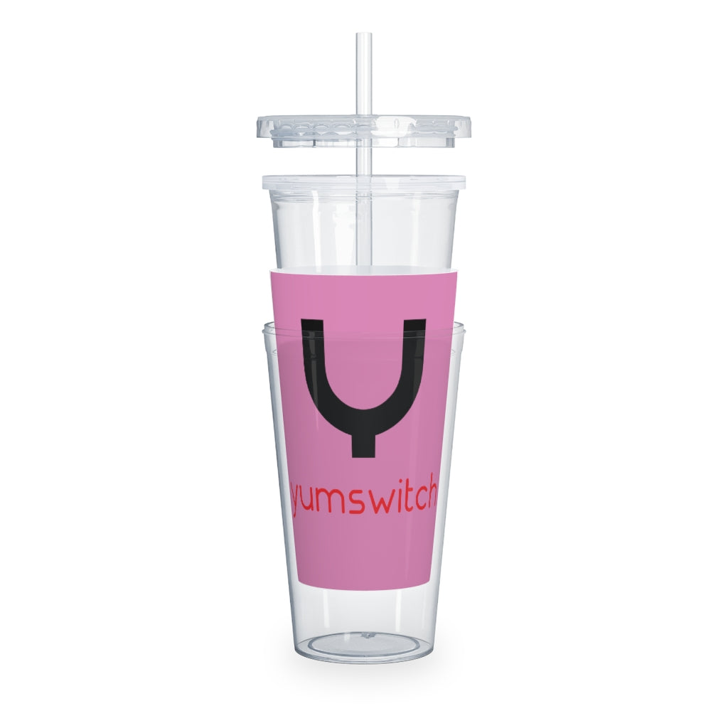 Plastic Tumbler with Straw